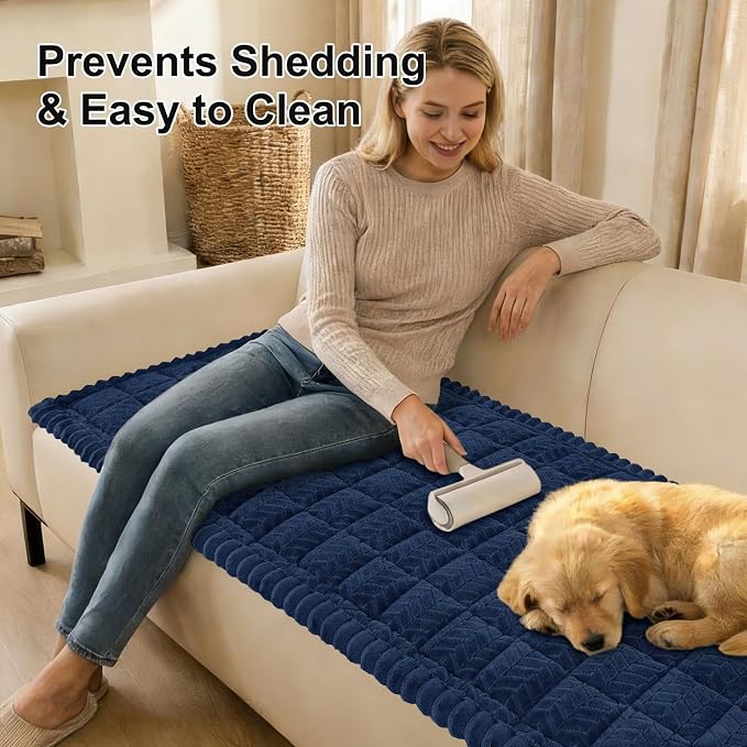Smiry Couch Cover for Dogs, Non Slip Fuzzy Pet Sofa Arm Covers Washable | Sofa - Image 3