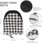 Qulable 1 Pair Short Oven Mitts - Silicone Kitchen Oven Gloves High Heat Resistant 500℉, Mini Oven Mits with Non-Slip Grip Surfaces and Hanging Loop for BBQ, Baking, Cooking and Grilling