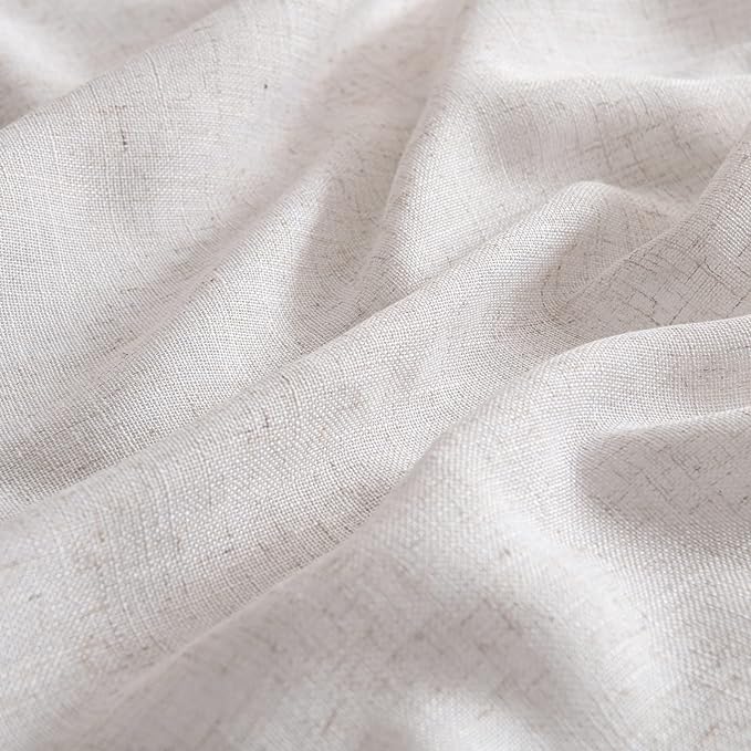 MIULEE White Linen Curtains 42x84 Inch Length 2 Panels - Image 4