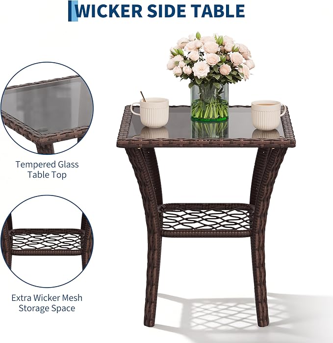 3-Piece Patio Furniture Set, 2 Swivel Rocking Chairs - Image 4