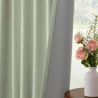 INOVADAY Sage Green Curtains 100% Blackout Curtains - Image 7