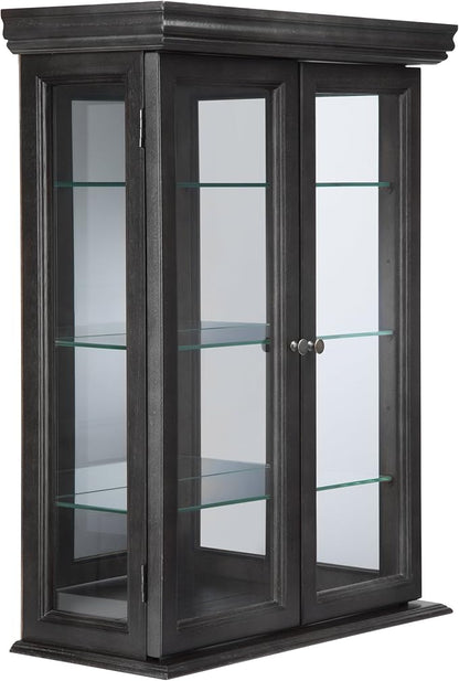 Design Toscano Country Tuscan Hardwood Wall Curio Cabinet: Ebony Black Finish - Image 3