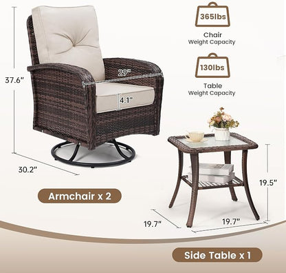 wildformers Luxury Outdoor Swivel Wicker Glider Patio Chairs - Image 7