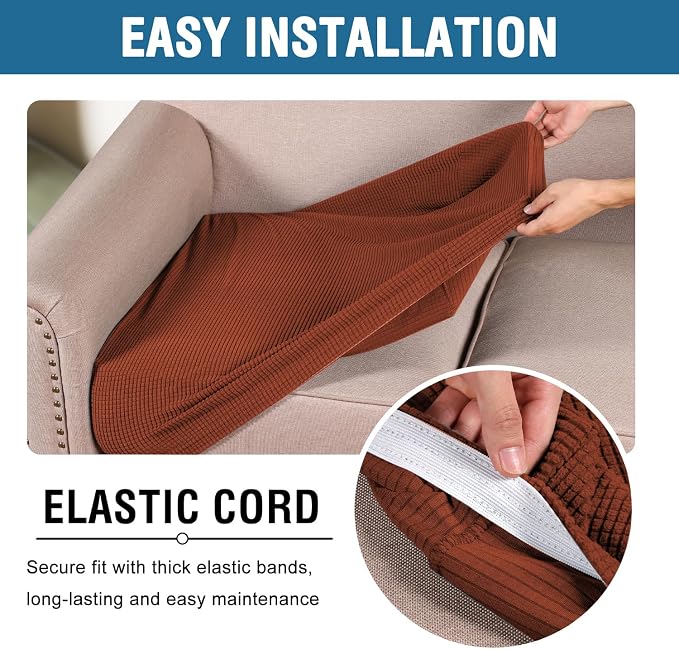 H.VERSAILTEX Super Stretch Individual Seat Cushion Covers Sofa Covers Couch - Image 5