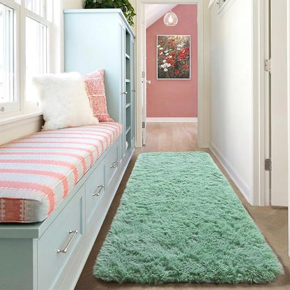 Sage Green Runner Rugs for Bedroom Living Room, Fluffy 2x6 Bedside Area Rug | - Image 7