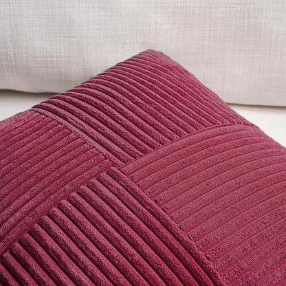 Fancy Homi 2 Packs Burgundy Lumbar Decorative Throw Pillow Covers 16x26 Inch - Image 3