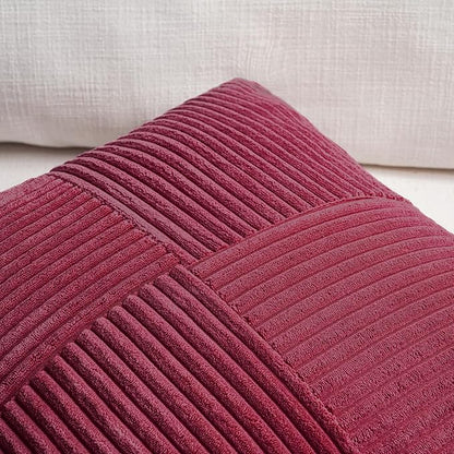 Fancy Homi 2 Packs Burgundy Big Decorative Throw Pillow Covers 24x24 Inch - Image 3