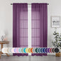 Plum Sheer Curtains, Sheer Curtains 84 Inches Long 2 Panels Set, Rod Pocket by OWENIE