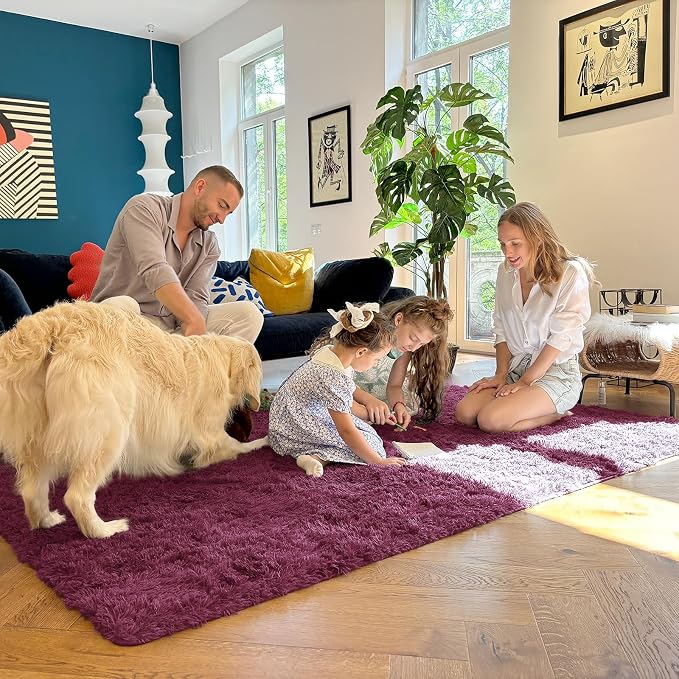 OLANLY Area Rugs for Living Room Bedroom, Machine Washable 4x5.9 ft Soft Fluffy - Image 7