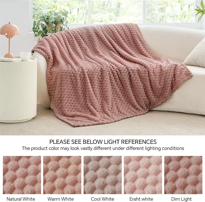 BEDELITE Dusty Pink Throw Blanket - Image 6