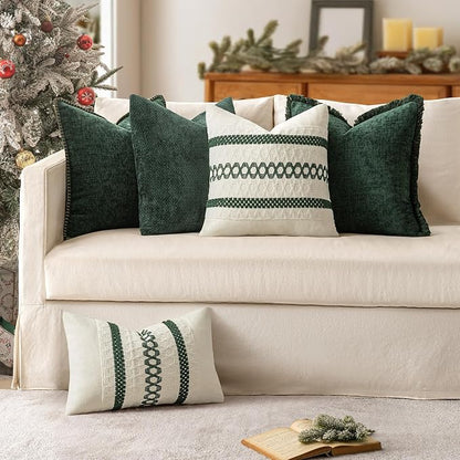 MIULEE Decorative Couch Throw Pillow Covers 20x20 in Christmas Green 2 Pack | - Image 7