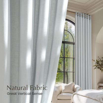 NICETOWN Light Cyan Linen Curtains - Image 3