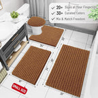 Arotive Luxury Chenille Bathroom Rug Mat, Extra Soft Thick Absorbent Shaggy Bath Rugs, Non-Slip Machine Wash Dry, Plush Bath Mats for Bathroom, Shower and Tub, 36x24, Ochre