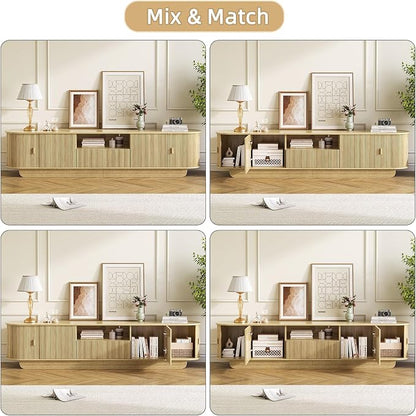 86.61'' Tambour TV Stand for 55-85 Inch, Modern Entertainment Center - Image 5