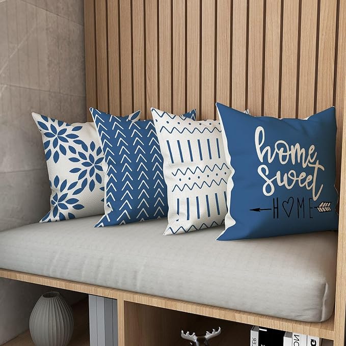 YCOLL Pillow Covers 18x18 Set of 4, Modern Sofa Throw Pillow Cover, Decorative - Image 2
