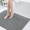 Arotive Luxury Chenille Bathroom Rug Mat, Extra Soft Thick Absorbent Shaggy Bath Rugs, Non-Slip Machine Wash Dry, Plush Bath Mats for Bathroom, Shower and Tub, 44x32, Grey