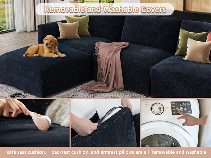 EASE MOOSE Oversized Sectional Modular Sofa, Modern Comfort L Shape Sectional - Image 9