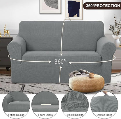 U-NICE HOME Loveseat Cover Stretch Couch Cover Sofa Slipcover, 1-Piece Sofa - Image 3