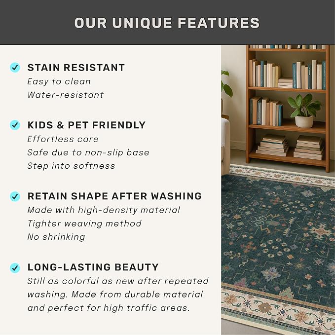 Dark Green 2x3 Door Mat Indoor Entrance Rug - Image 6