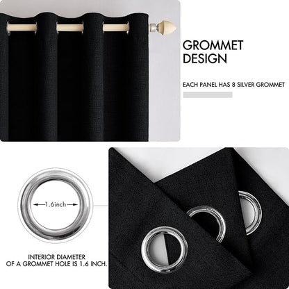 MIULEE 100% Blackout Linen Curtains - Image 4