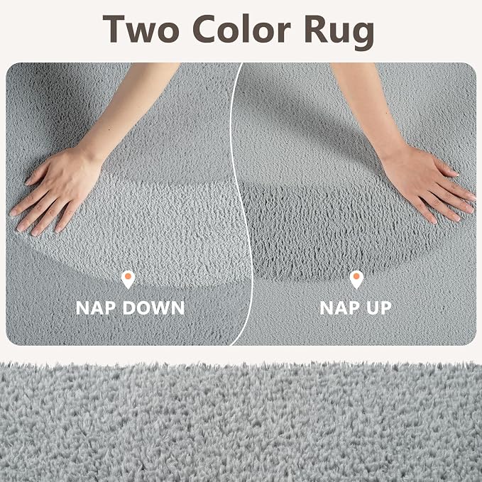 2x3 Light Grey Solid Area Rug Washable Non-Slip - Image 9