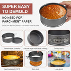 8 Pcs Mini Springform Cake Pans, 4.7 Inch Nonstick Round Cake Tin with Removable Bottom, Small Cheesecake Pans for Baking, Pizzas Quiches (Dark Grey)