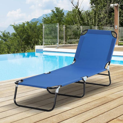 Outsunny Folding Chaise Lounge Pool Chairs, Outdoor Sun Tanning Chairs - Image 2