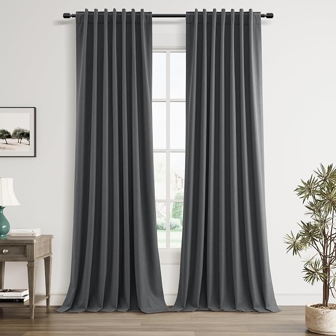 100% Blackout Curtains 84 Inch Length 2 Panels Set by Guken
