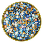Dynastang Blue & Orange & White Sprinkles Mixed Style Edible Cake Decorations Cupcake Toppers Cookie Perfect for Cakes, Cupcakes, Desserts Toppings 3OZ