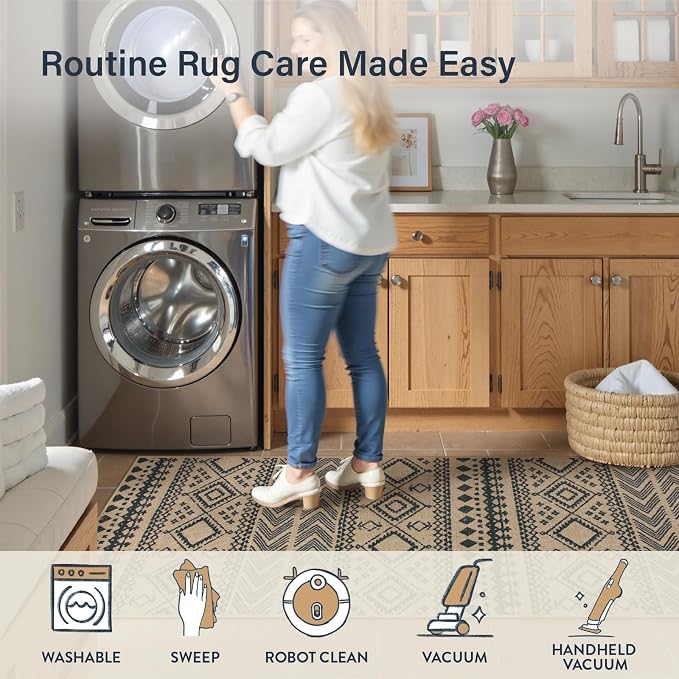 Lahome Boho Washable Easy Jute Runner Rug, 2x8 Kitchen Runner Rug Non Slip | - Image 5