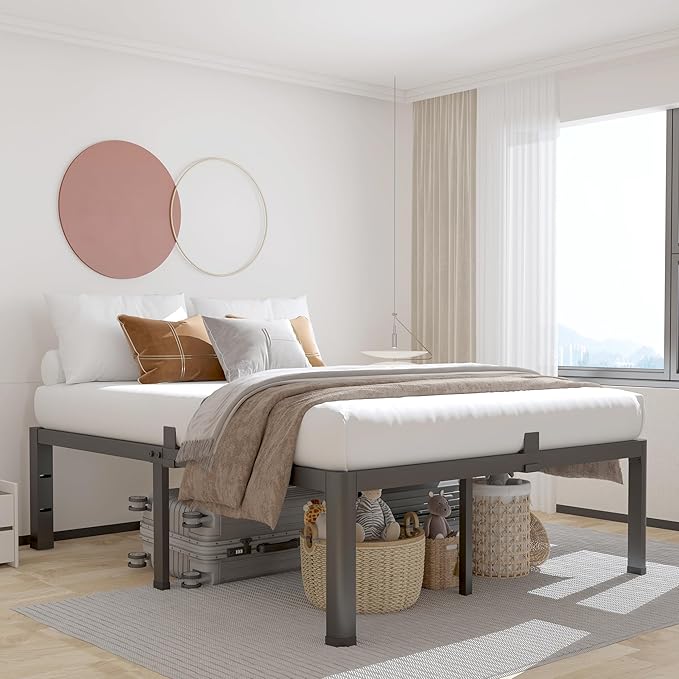 ROIL 14 inch California King Size Bed Frame Metal Platform No Box Spring Needed - Image 5