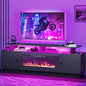 DWVO 70'' TV Stand with 36" Electric Fireplace, Entertainment Center with LED by DWVO