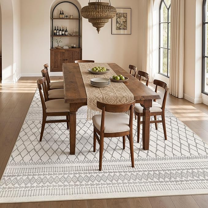 cotiled Boho 5x8 Area Rugs for Living Room: Soft Moroccan Washable Rug | Solve - Image 6