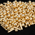 Twisweet Gold Pearl Rods Sprinkles, Edible Sugar Sprinkles for Cake Decorating Mix Size Candy Pearls for Baking Cake Topper Ice Cream Cupcake Cookie Dessert Decorations, Wedding Valentines Birthday Christmas Easter Mother's Day Supplies (130g/4.58oz)