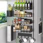 DTUQYX Magnetic Spice Rack for Refrigerator, 7 Pack Metal Shelf Black, Moveable by DTUQYX