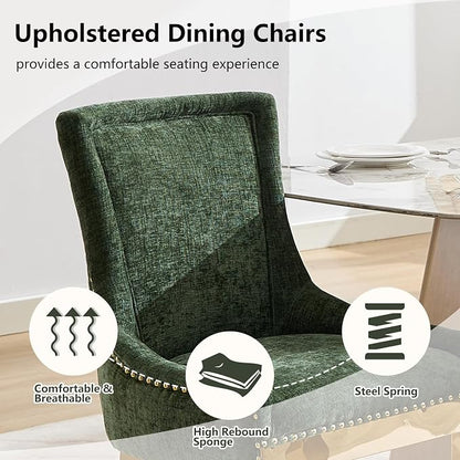 Upholstered Dining Chairs Set of 6, Modern Fabric Side Chairs - Image 4
