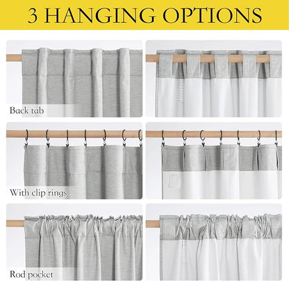 NICETOWN Grey Long Linen Full Shade Panels, Pair of Thermal Insulated & Energy - Image 6