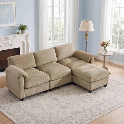 87.5'' L Shaped Modular Sectional Sofa, 3 Seater Cloud Couch by HATPPTO