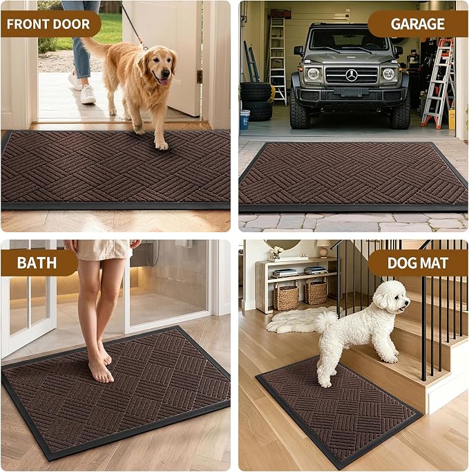 Front Door Mat, Heavy Duty Waterproof Doormat 35.5"x24", Stain Fade Resistant - Image 8
