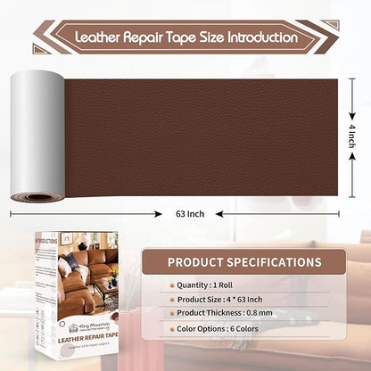 KING MOUNTAIN Leather Repair Patch, 4 x 63 Inches self Adhesive Leather Repair - Image 4
