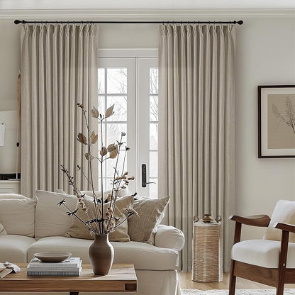 Burlywood Birch Pinch Pleat Linen Curtains 108 Inches Long 70 Inch Wide | Light - Image 9