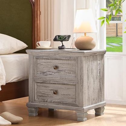 SAVOR LIFE Farmhouse Nightstand Set of 2 - Image 3