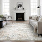 Area Rug Living Room: 4x4 Modern Washable Indoor Soft Carpet Brown | by FXRHLP