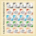 BREWIX Premium Assorted Black Tea Sampler Gift Box with 5 Flavors (20 Pyramid Indivdidually Wrapperd Tea Bags) | Tea Gift Set & Variety Pack | Gifts for Women & Men, Tea Set