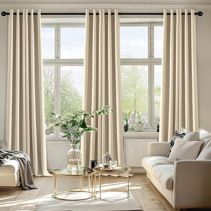 MIULEE Blackout Curtains for Bedroom 2 Panels 40 x 90 Inch Long Cream Beige | - Image 6