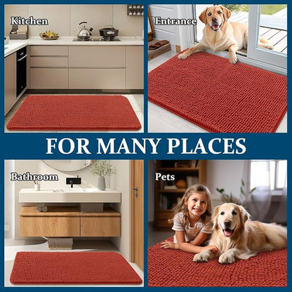 OLANLY Dog Door Mat for Muddy Paws 48x30, Super Absorbent Chenille Mud Mat | - Image 8