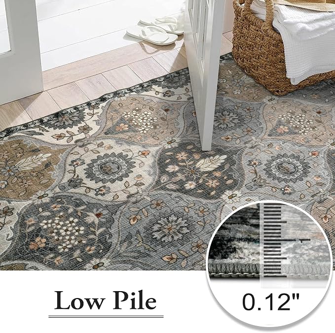 Lahome Moroccan Washable Area Rug 6x9, Large Living Room Rugs - Image 6