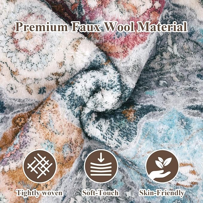HEBE Hallway Runner Rug 2'8''x8', Washable Non Slip Kitchen Rug Runner | Soft - Image 3
