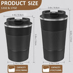 4 Pack Insulated Coffee Mug with Lid 12oz Travel Coffee Tumbler Stainless Steel Reusable Coffee Cups Thermal Coffee Mug for Hot and Iced Cold Drinks, Multicolor
