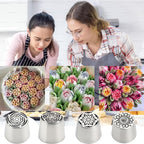 Extra Large Russian Piping Tips Cake Decorating Kit for Buttercream Roses 3D Floral Designs Baker Tools for Wedding Birthday Cakes Cupcakes Cookies